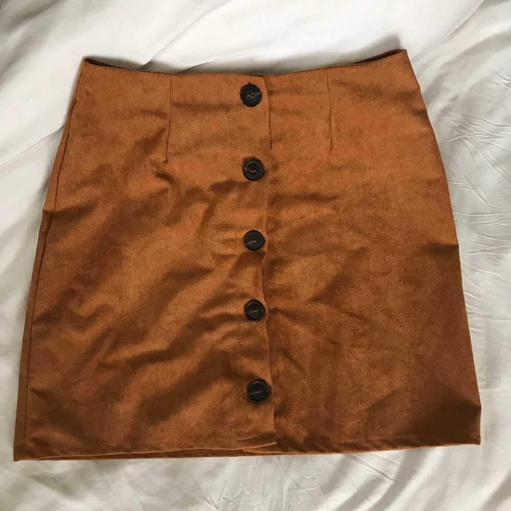 Velvet button down skirt